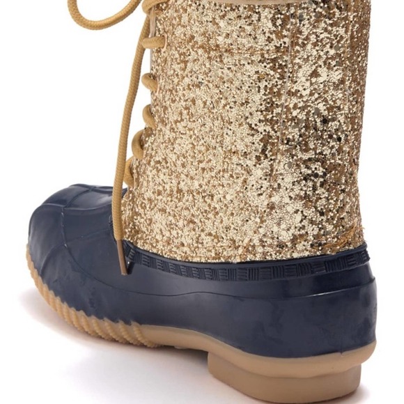 •FINAL SALE•NWT Sugar Gold Glitter Duck Boots - Picture 4 of 4